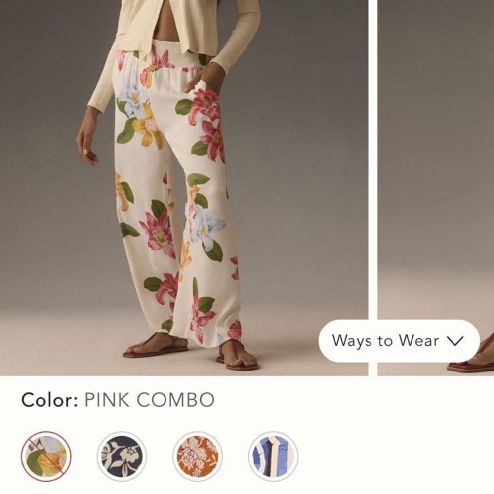 The Saria Smocked Wide-Leg Pants by Maeve purchase from Anthropology
